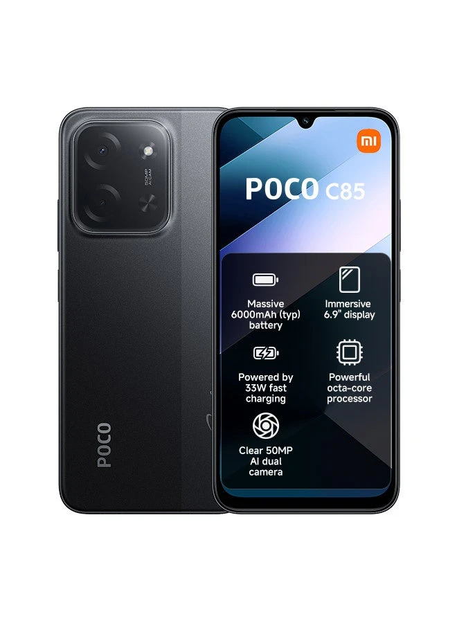 POCO C85 Dual SIM Black 8GB+256GB Global Version | Smart phones